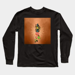 Awesome snake with flowers Long Sleeve T-Shirt